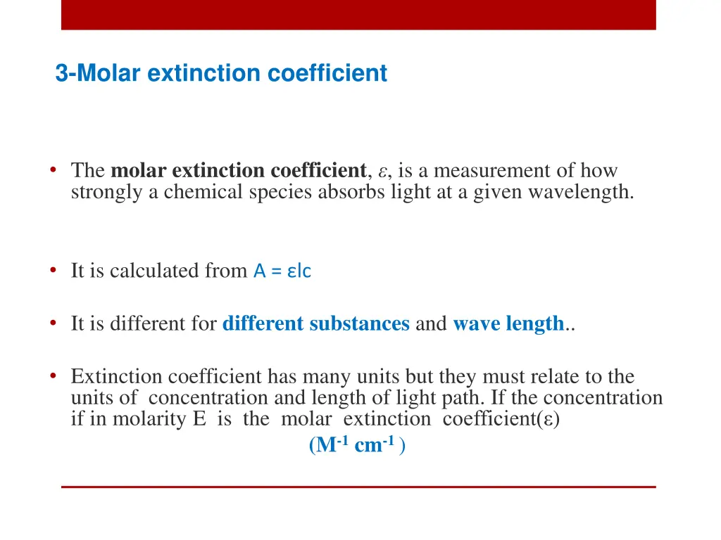 3 molar extinction coefficient
