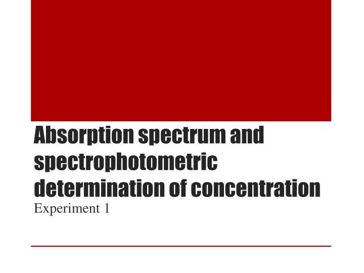 absorption spectrum and spectrophotometric