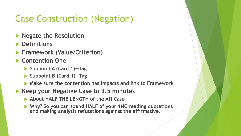 case construction negation