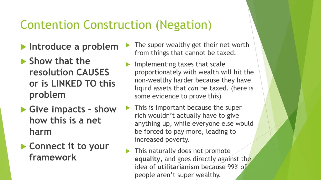 contention construction negation