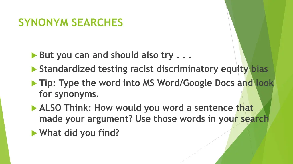synonym searches