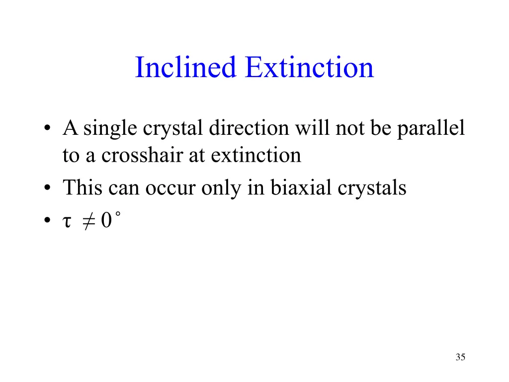 inclined extinction