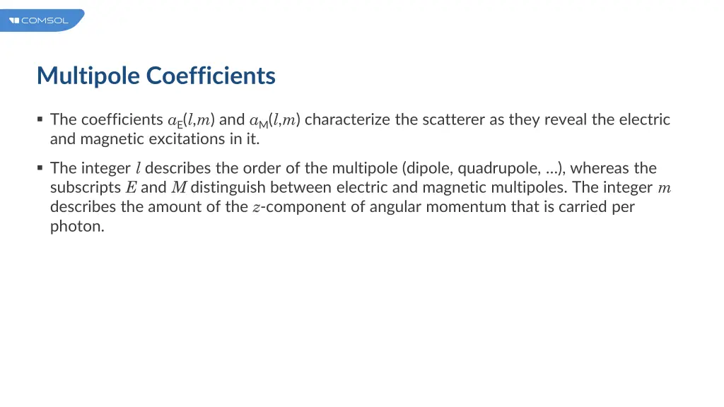 multipole coefficients