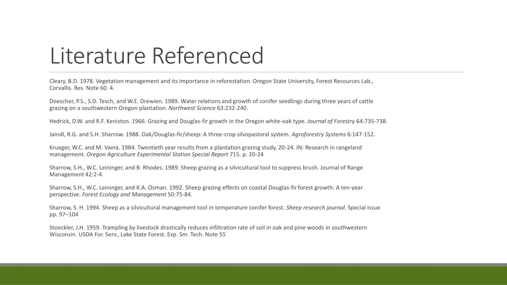 literature referenced