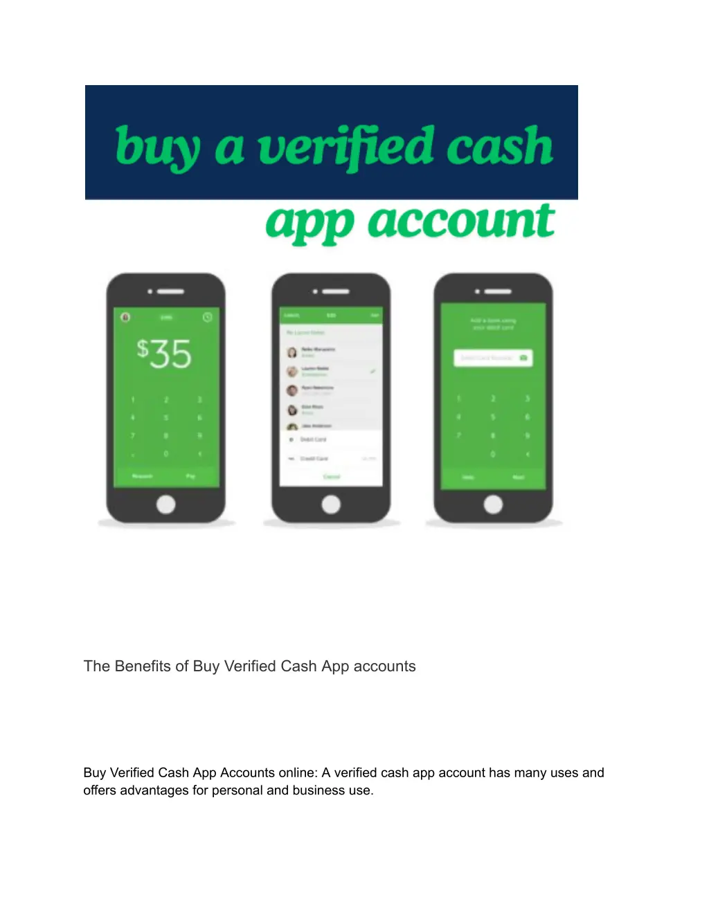 the benefits of buy verified cash app accounts