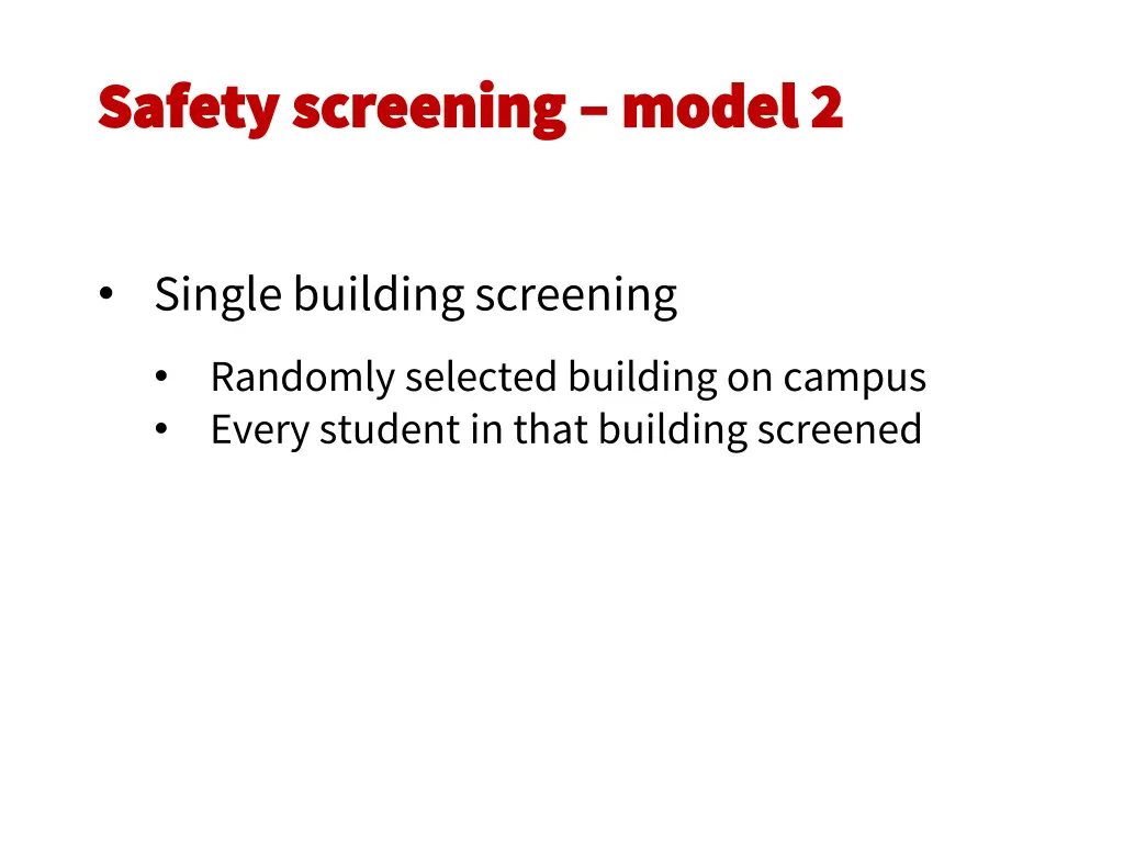 safety screening safety screening model 2