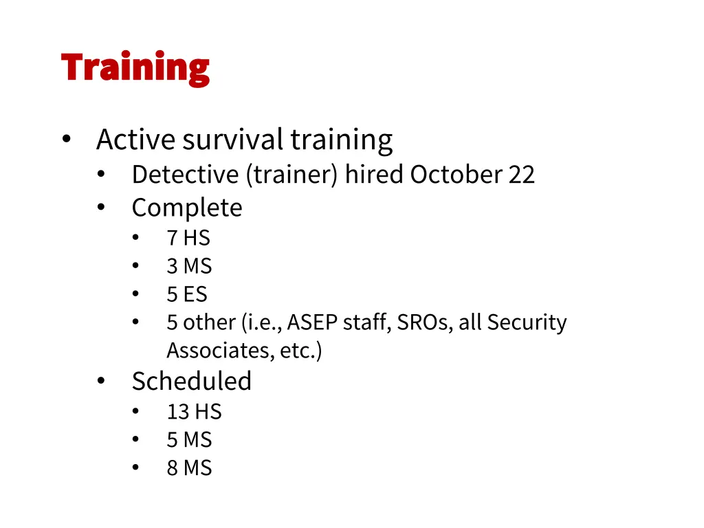 training training