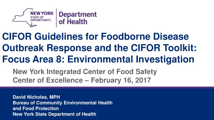 cifor guidelines for foodborne disease outbreak