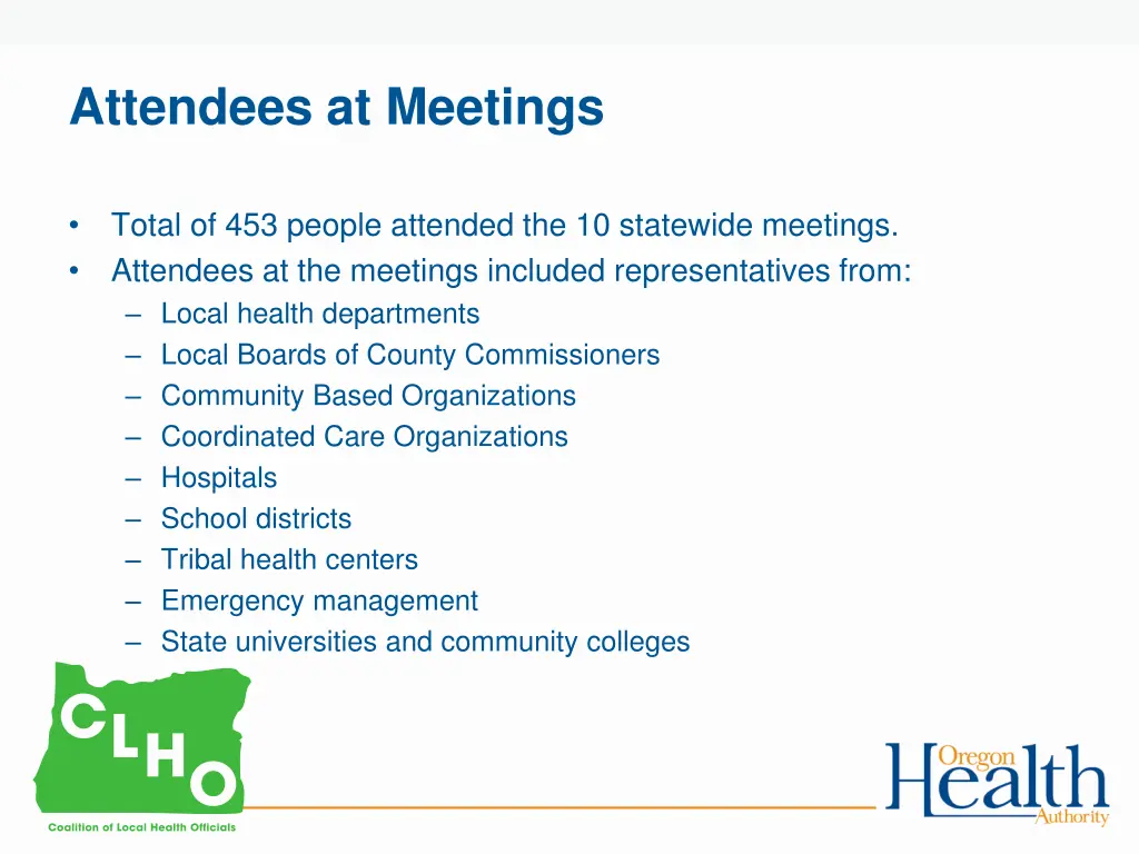attendees at meetings