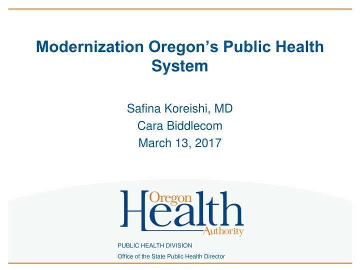 modernization oregon s public health system