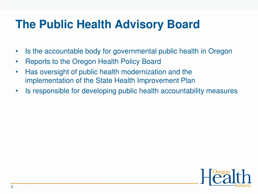 the public health advisory board