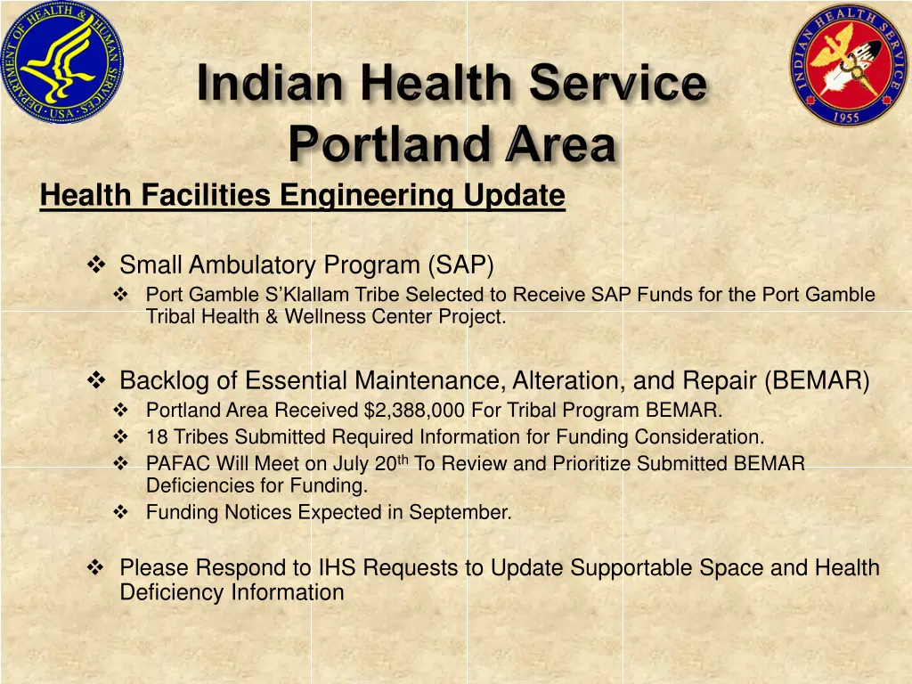 health facilities engineering update
