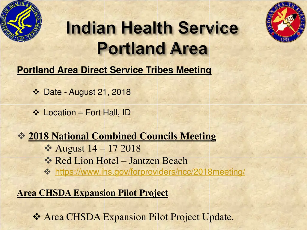 portland area direct service tribes meeting