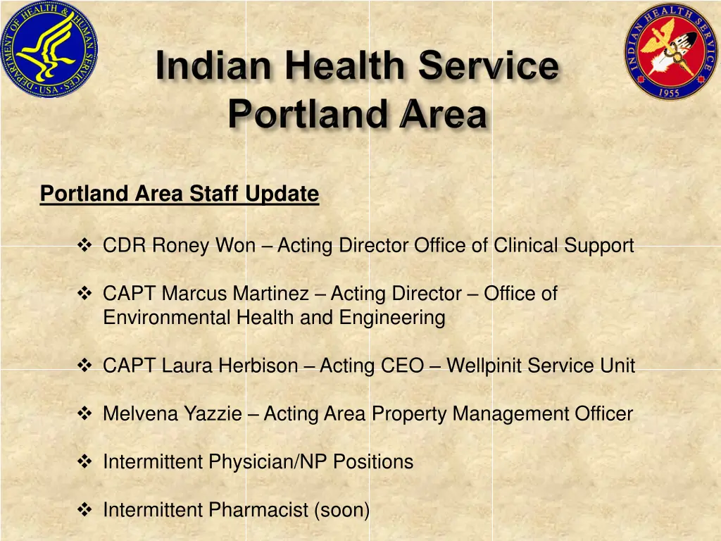 portland area staff update