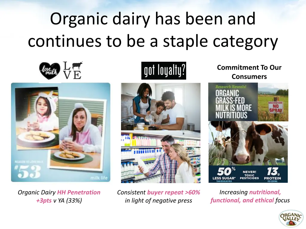 organic dairy has been and continues
