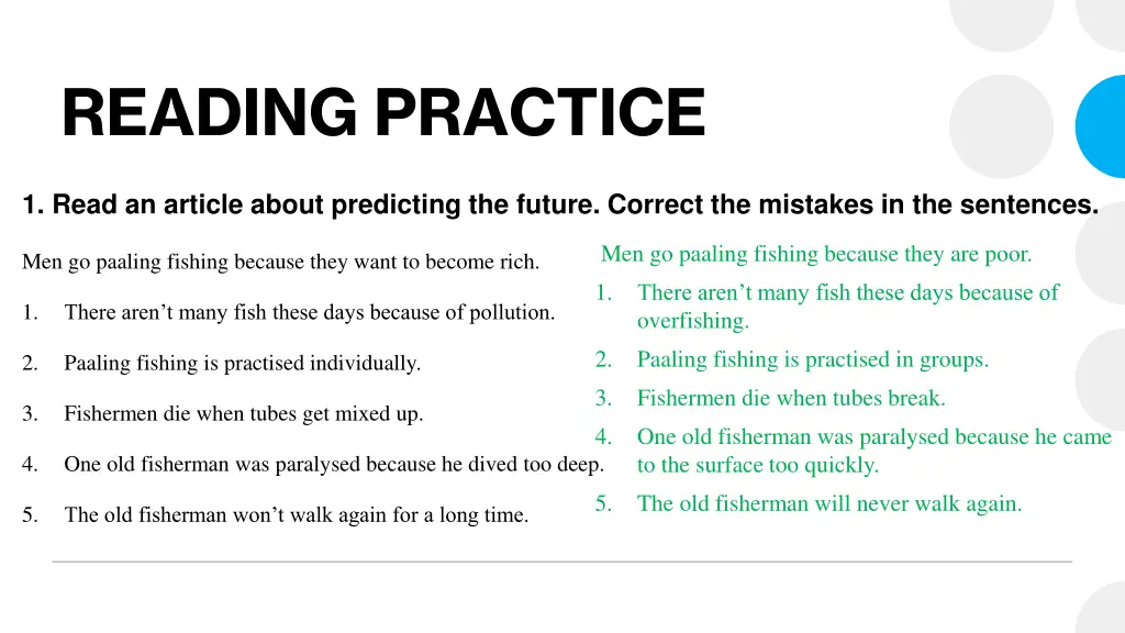 reading practice