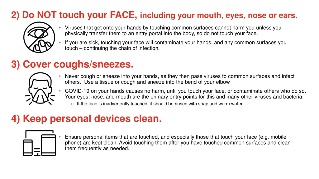 2 do not touch your face including your mouth