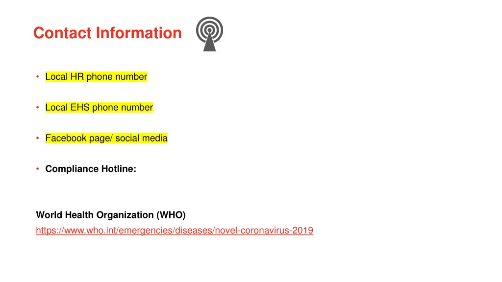 contact information