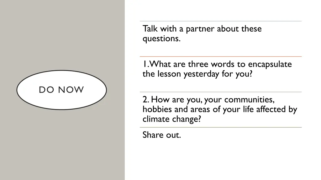 talk with a partner about these questions