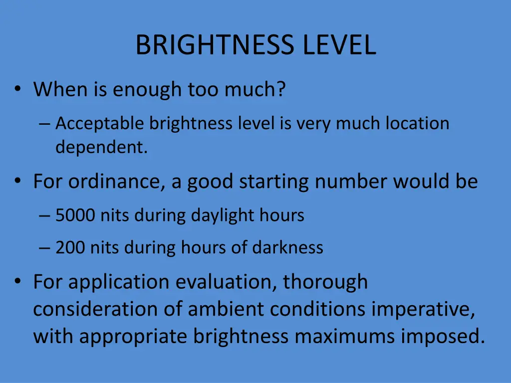 brightness level