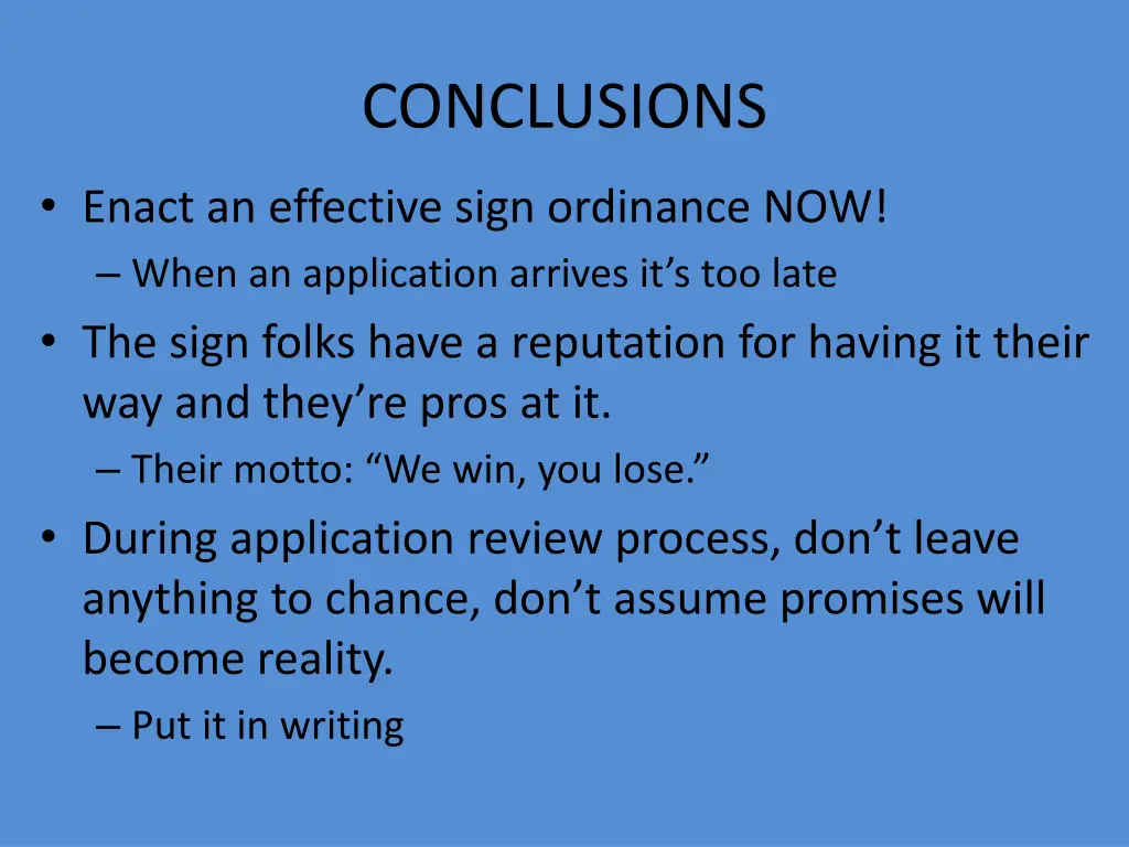 conclusions 1