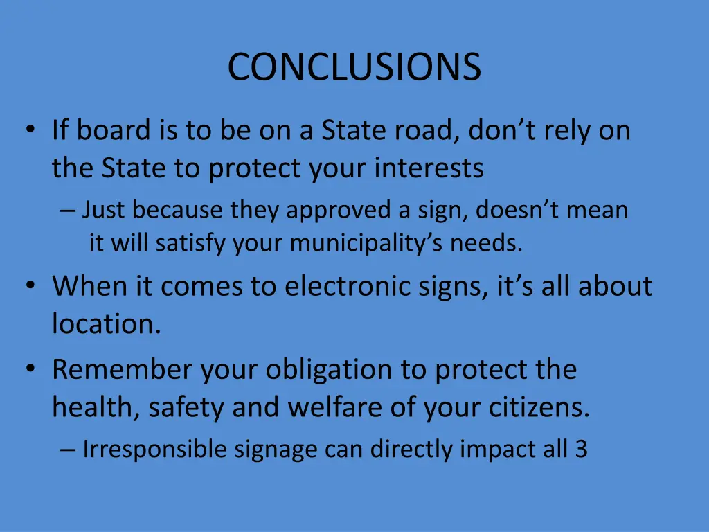 conclusions