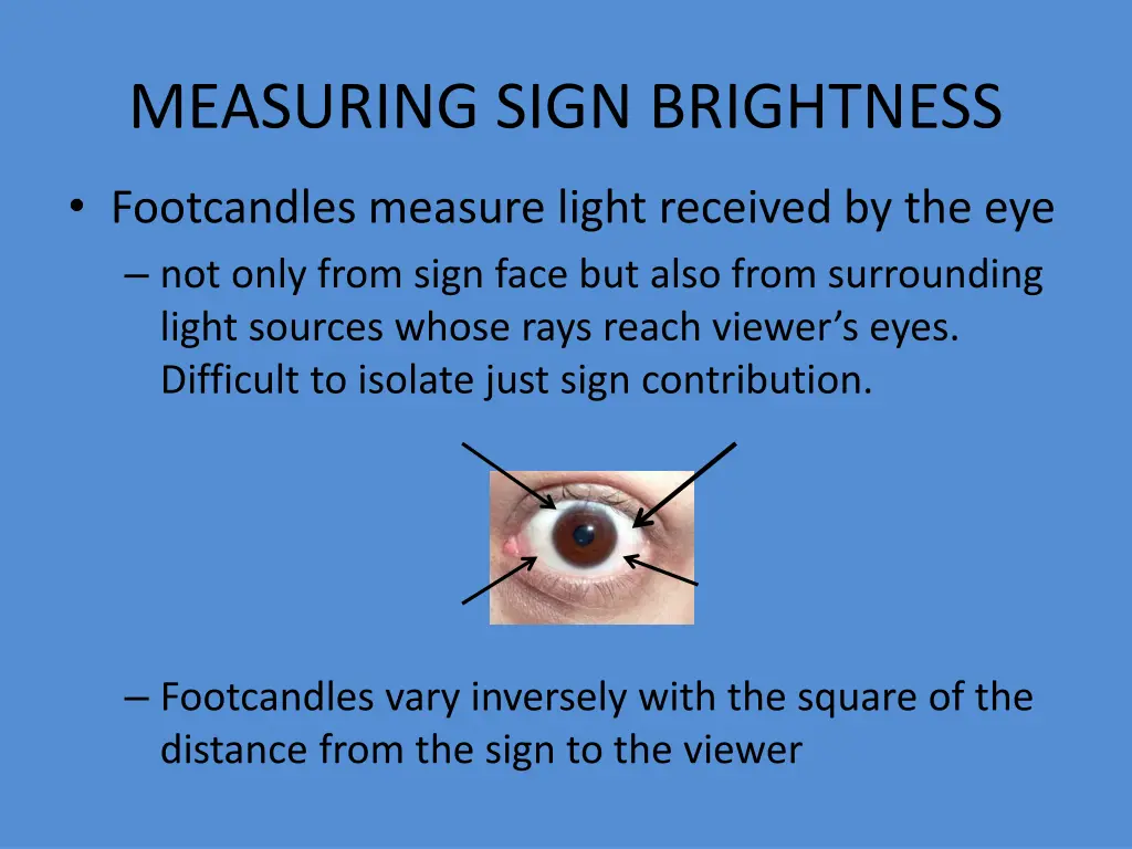 measuring sign brightness 1