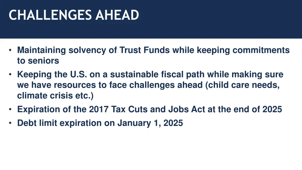 challenges ahead