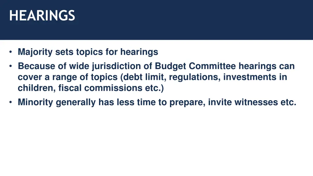hearings