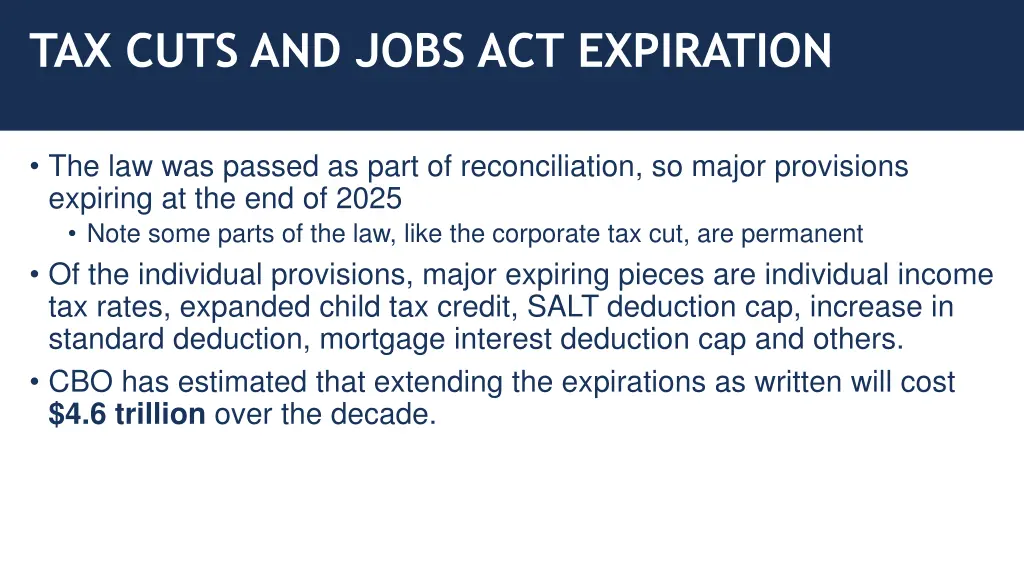 tax cuts and jobs act expiration