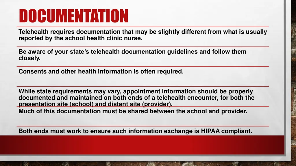 documentation telehealth requires documentation