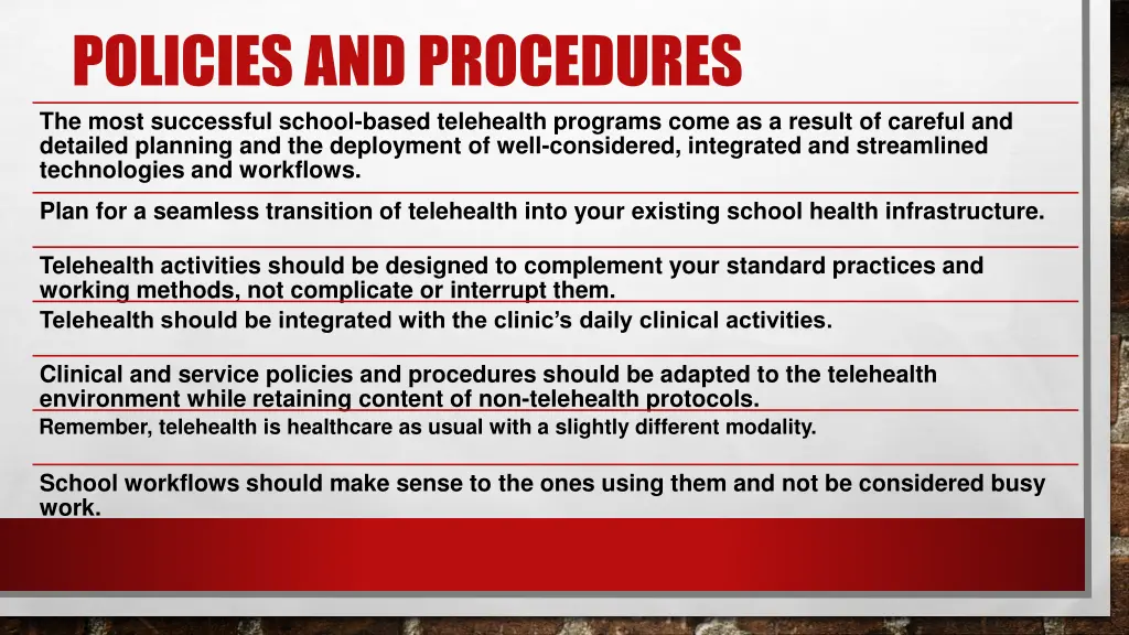 policies and procedures the most successful
