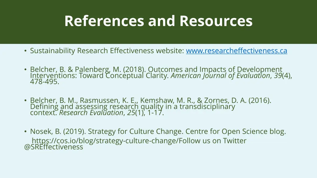 references and resources
