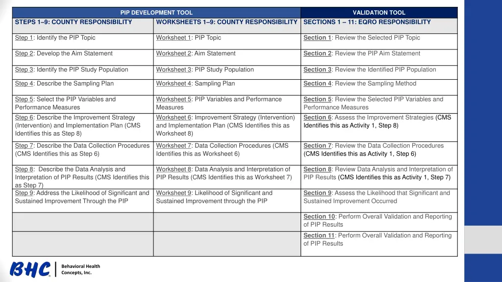 pip development tool worksheets 1 9 county