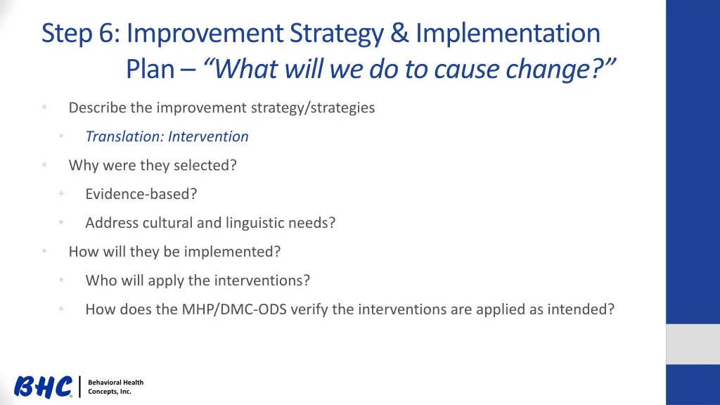 step 6 improvement strategy implementation plan 1