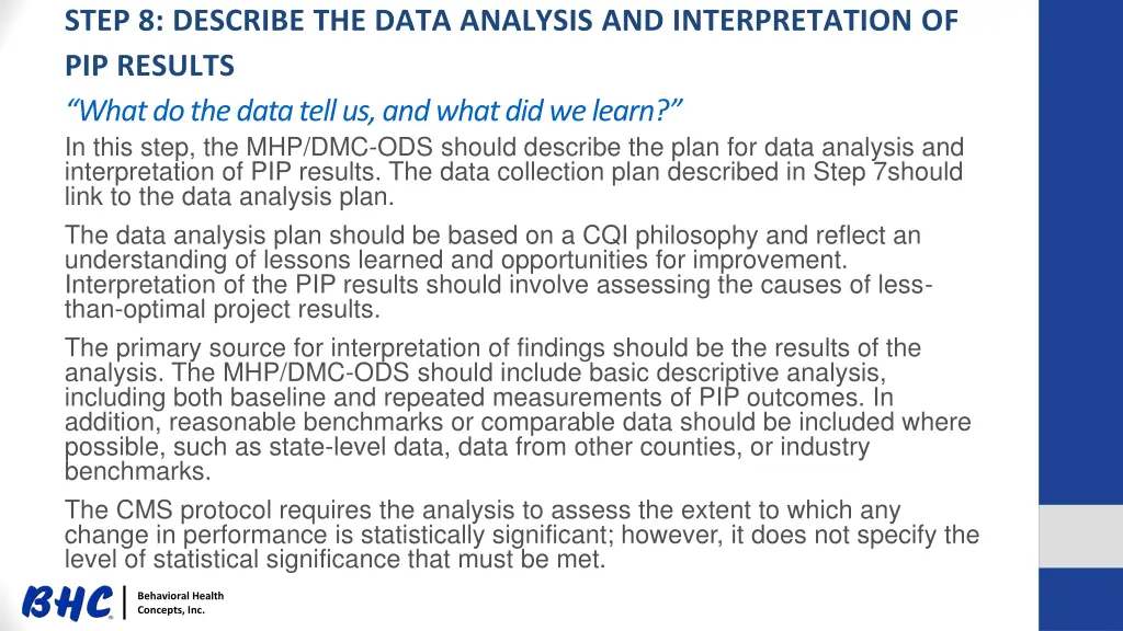 step 8 describe the data analysis