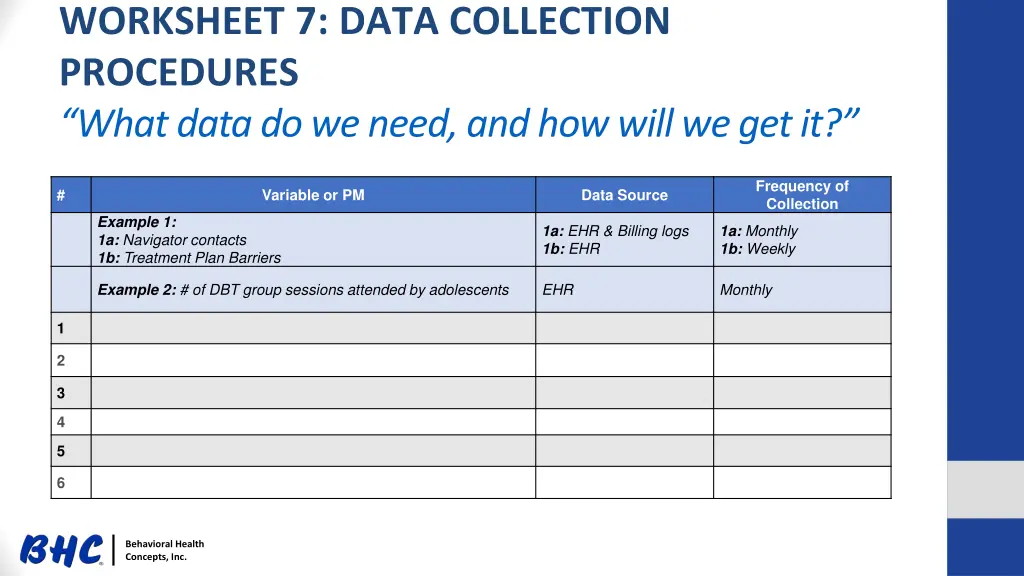worksheet 7 data collection procedures what data 1
