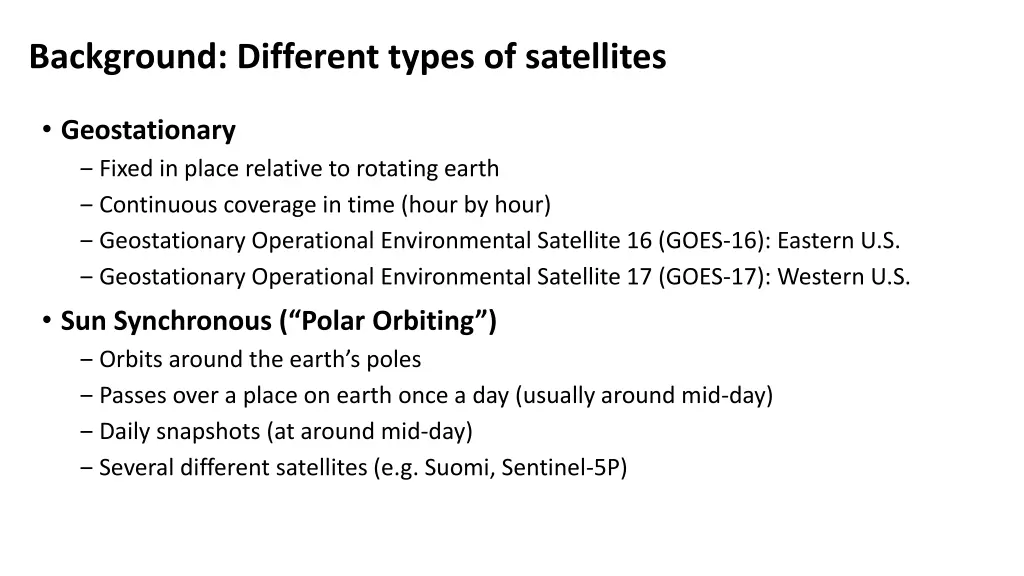 background different types of satellites
