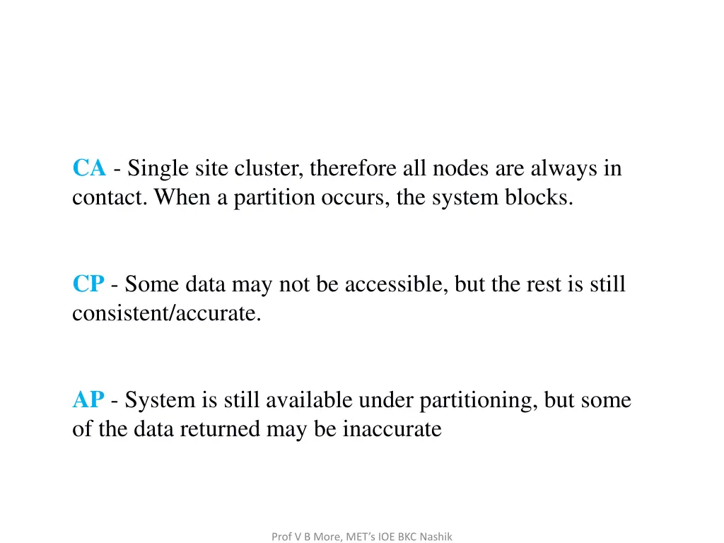 ca single site cluster therefore all nodes