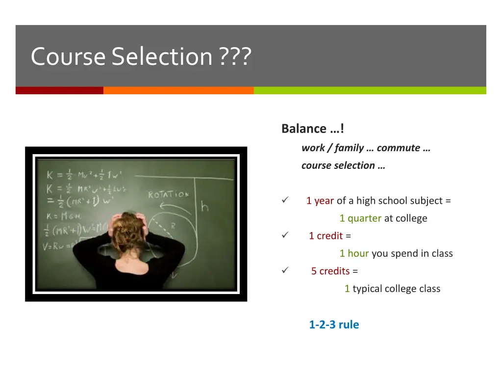 course selection