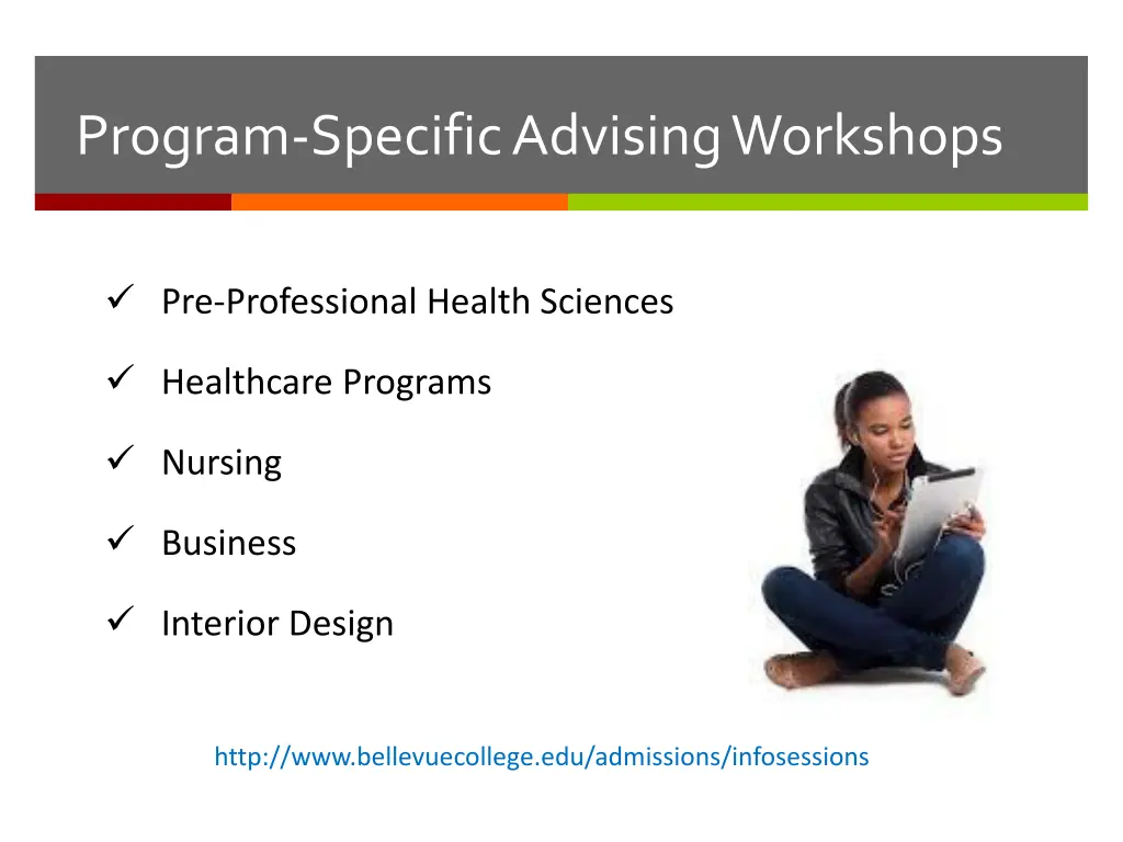 program specific advising workshops