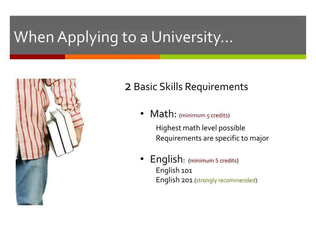 when applying to a university