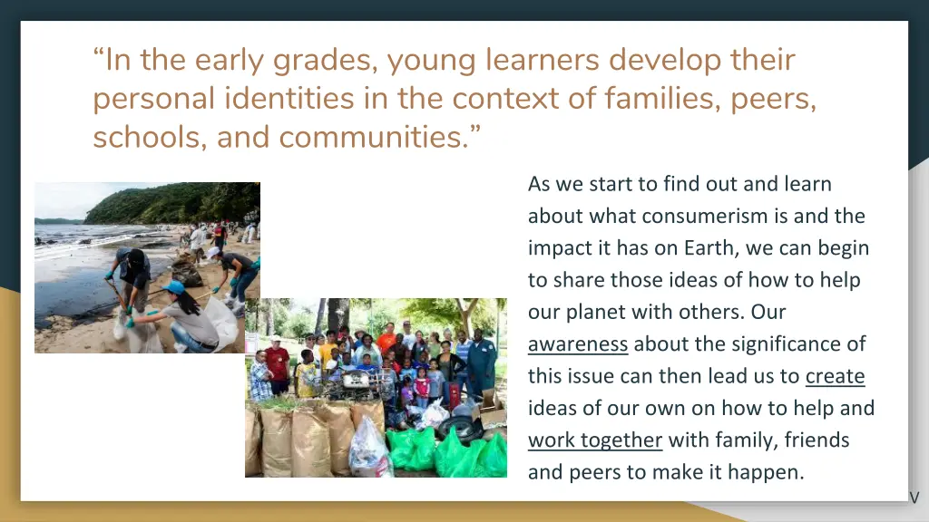 in the early grades young learners develop their