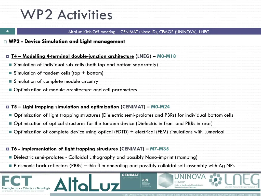 wp2 activities