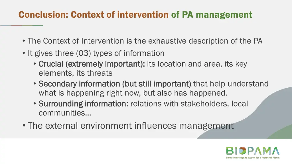 conclusion context of intervention