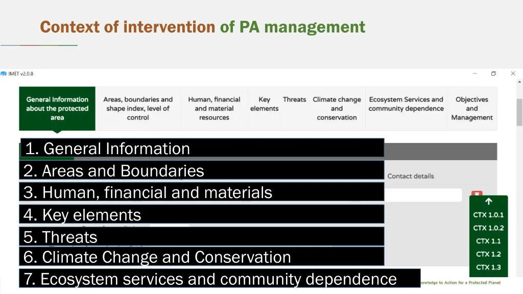context of intervention of pa management
