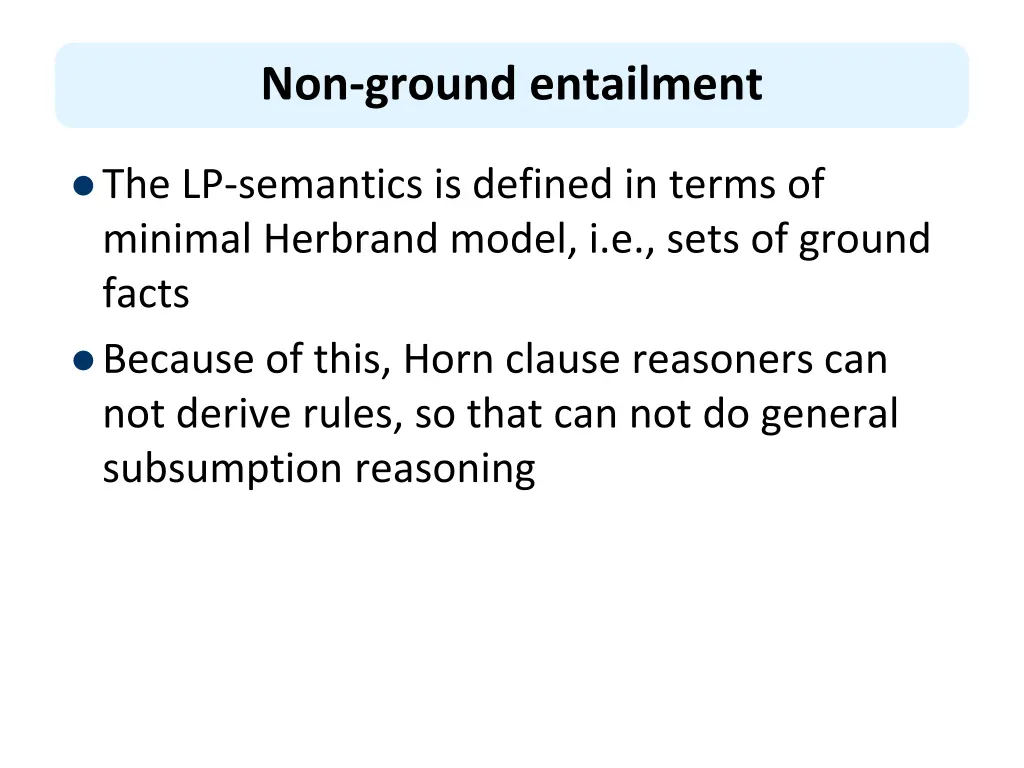non ground entailment