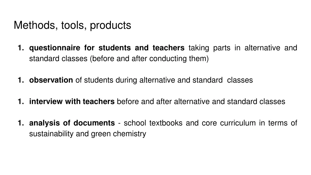 methods tools products 1