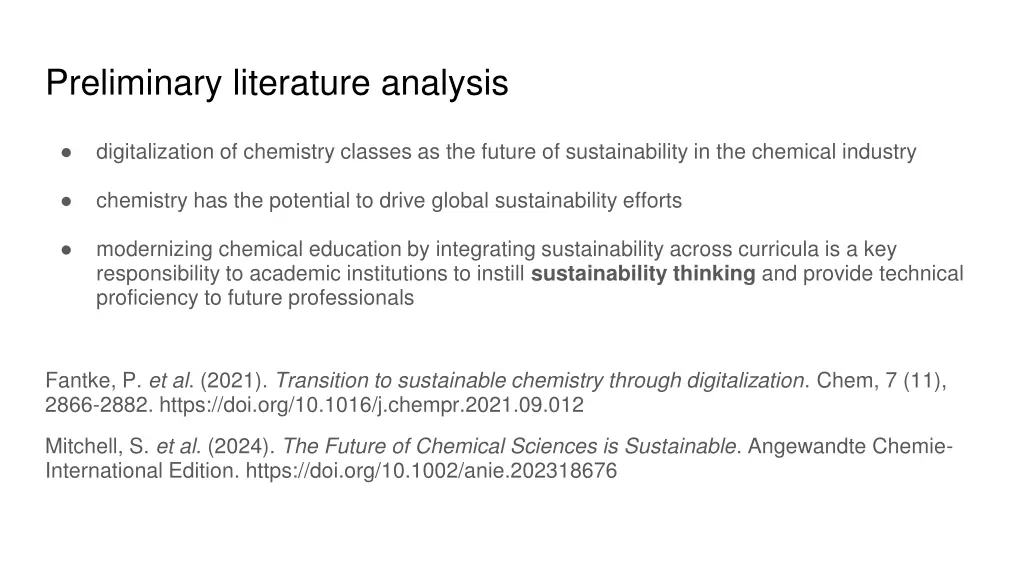 preliminary literature analysis 1