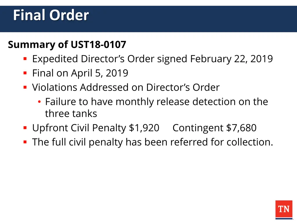 final order